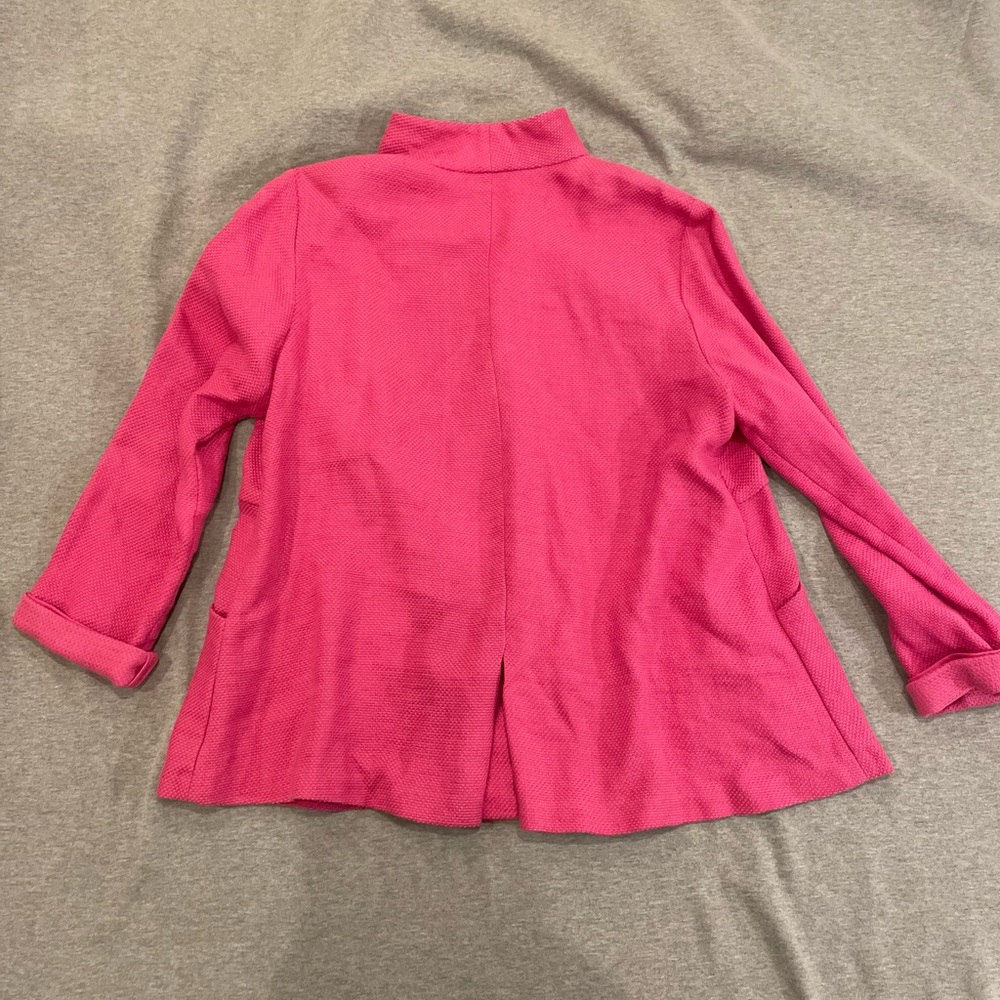 Hot pink Eileen Fisher linen blend blazer - Picture 4 of 14